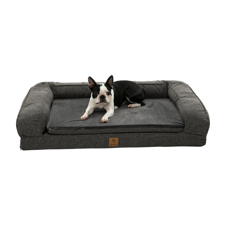 Faux Linen Pet Sofa Bed - Grey Charlie's Pet Products