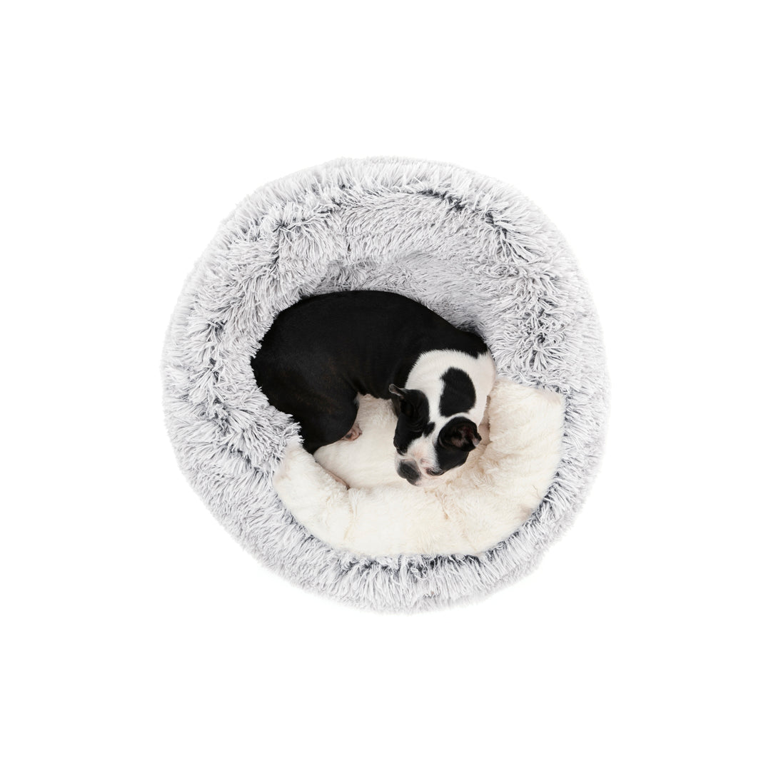 Snookie Hooded Pet Bed in Faux Fur - Artic White Chinchilla Charlie's Pet Products