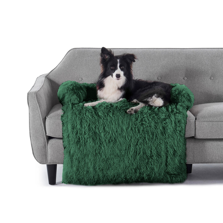 Shaggy Faux Fur Bolster Sofa Protector Pet Bed - Eden Green Charlie's Pet Products