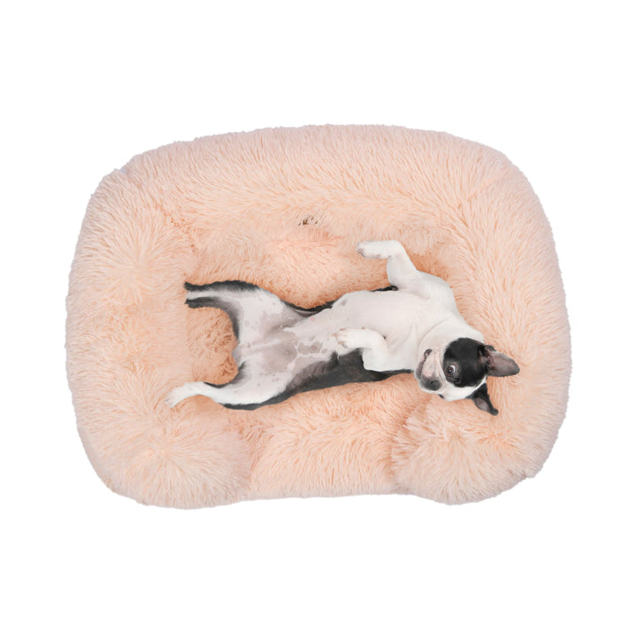 Shaggy Faux Fur Memory Foam Sofa Bed - Soft Beige Charlie's Pet Products