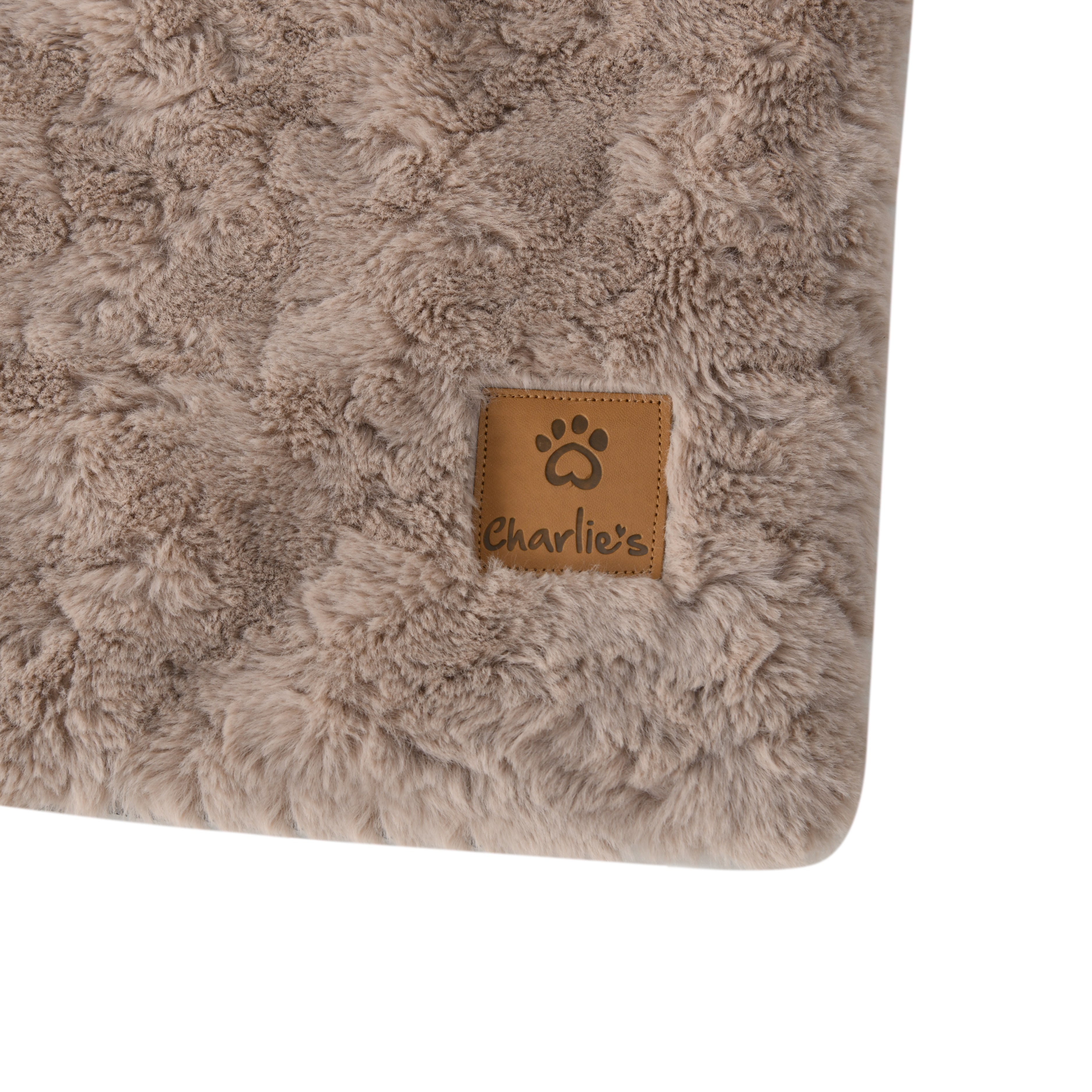 VIP Lush Faux Fur Bolster Sofa Protector Calming Dog Bed Natural