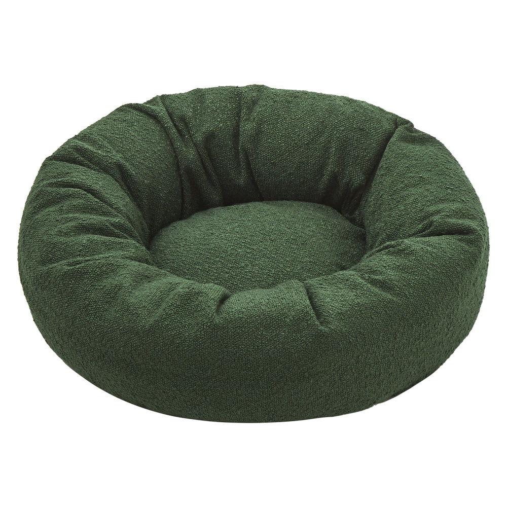 Miri Round Calming Boucle Dog Bed Olive Charlie's Pet Products