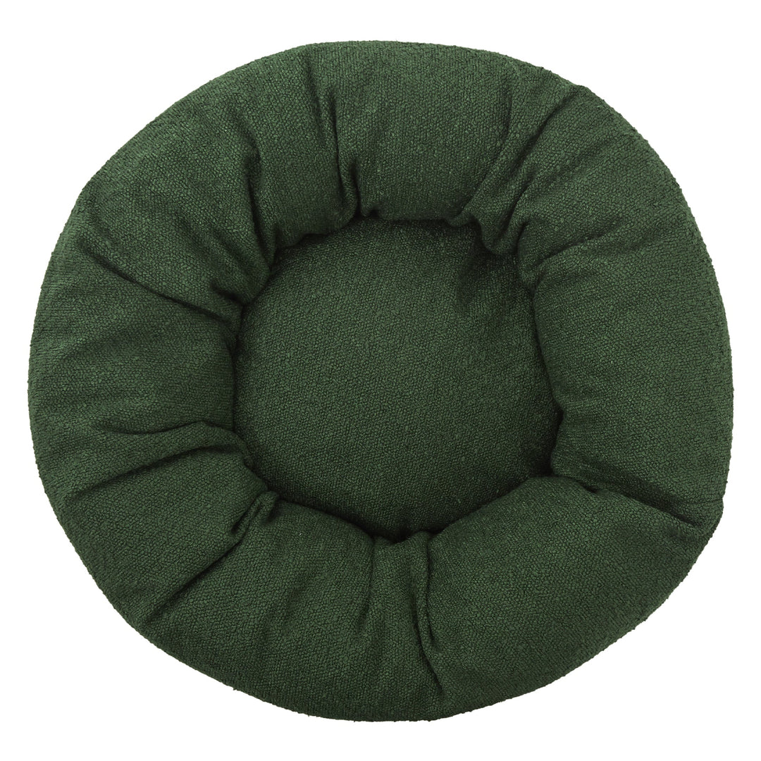 Miri Round Calming Boucle Dog Bed Olive Charlie's Pet Products
