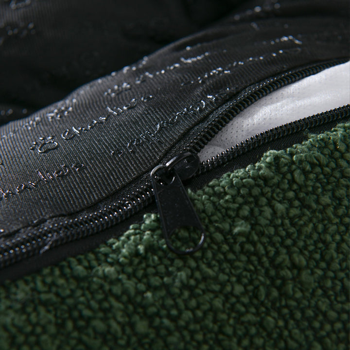 Miri Round Calming Boucle Dog Bed Olive Charlie's Pet Products