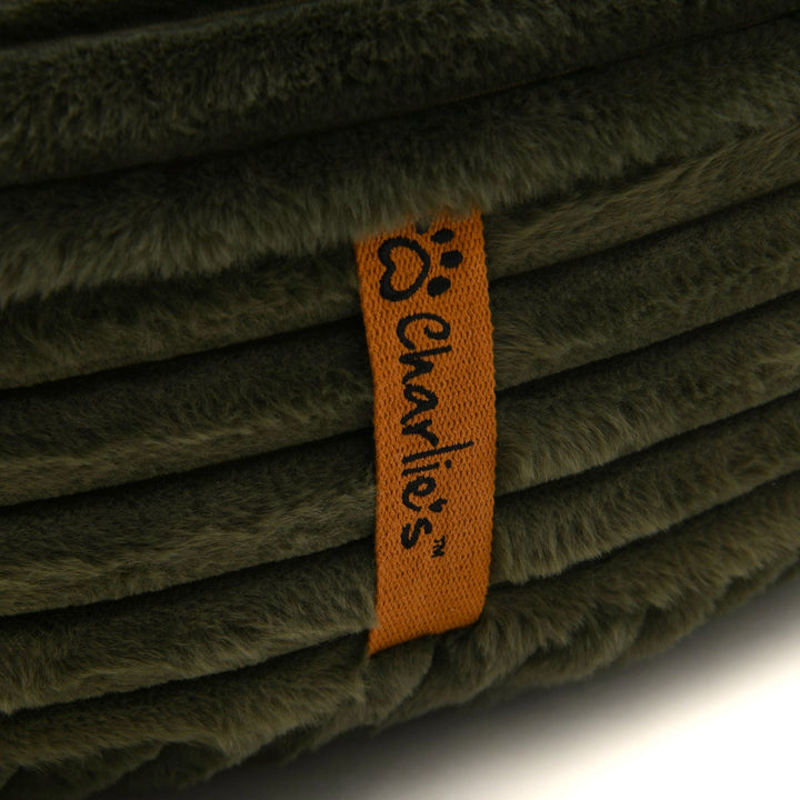 Cloud Crushed Foam Dog Bed Olive Charlie's Pet Products