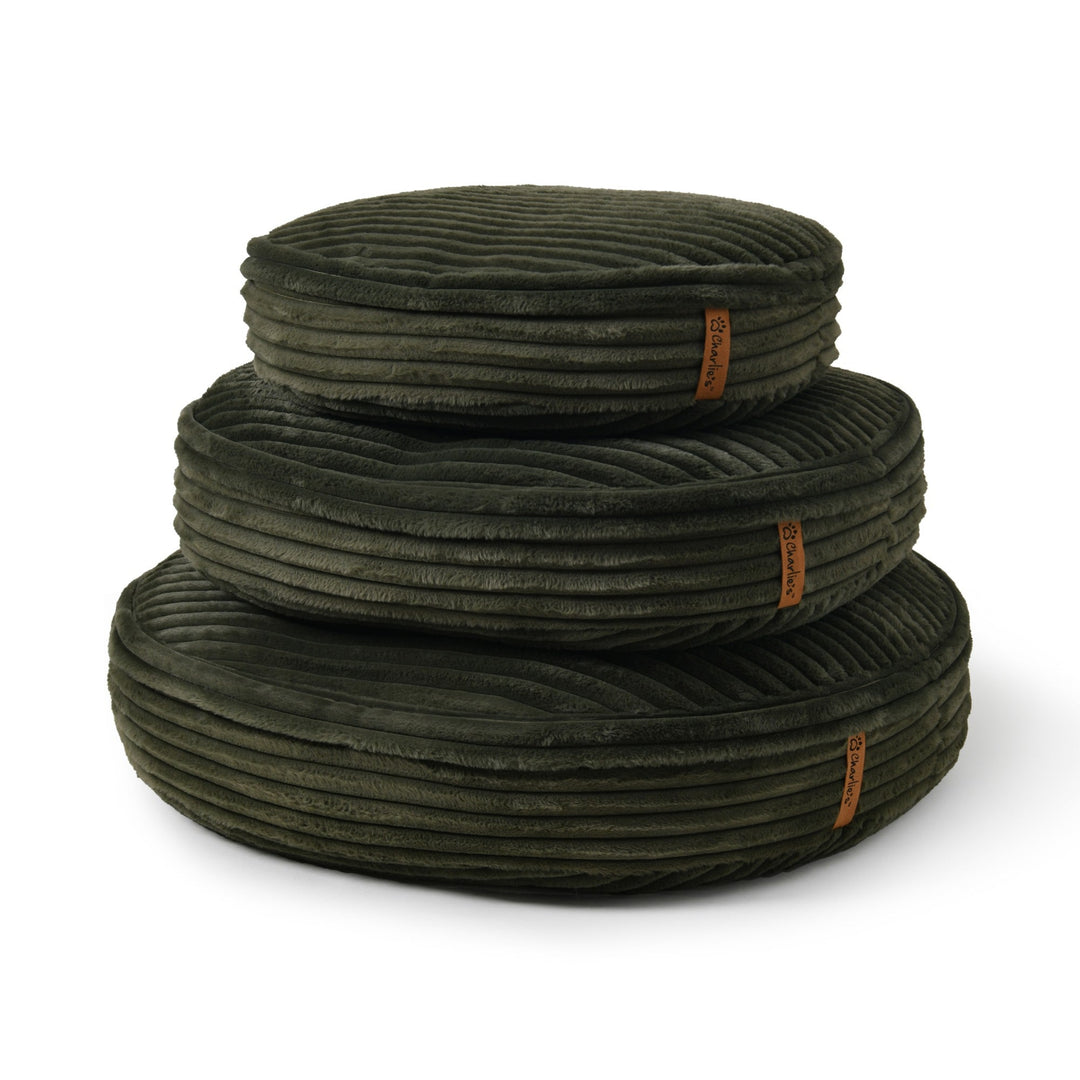 Cloud Crushed Foam Dog Bed Olive Charlie's Pet Products