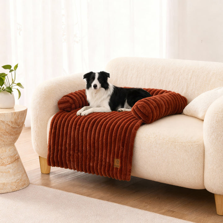 Cloud Bolster Sofa Protector Dog Bed Rust Charlie's Pet Products