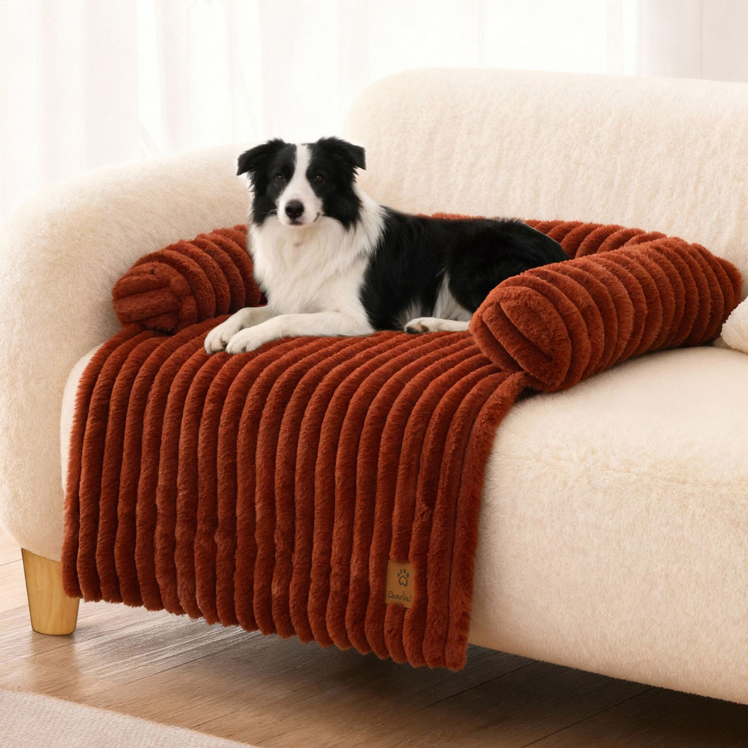 Cloud Bolster Sofa Protector Dog Bed Rust Charlie's Pet Products