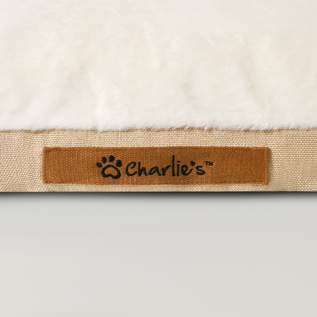 Camden Cotton Jute Plush Sofa Dog Bed Charlie's Pet Products