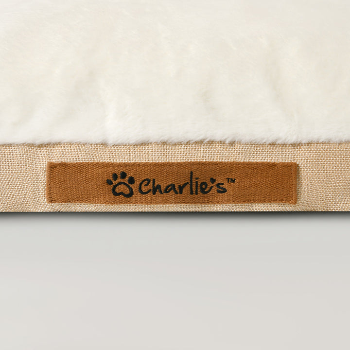 Camden Cotton Jute Plush Sofa Dog Bed Charlie's Pet Products