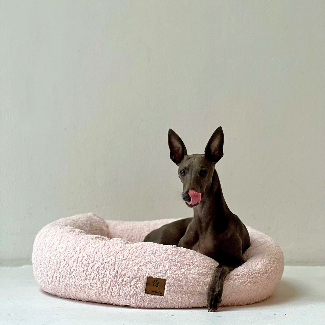 Teddy Fleece Round Donut Pet Bed - Pink Charlie's Pet Products