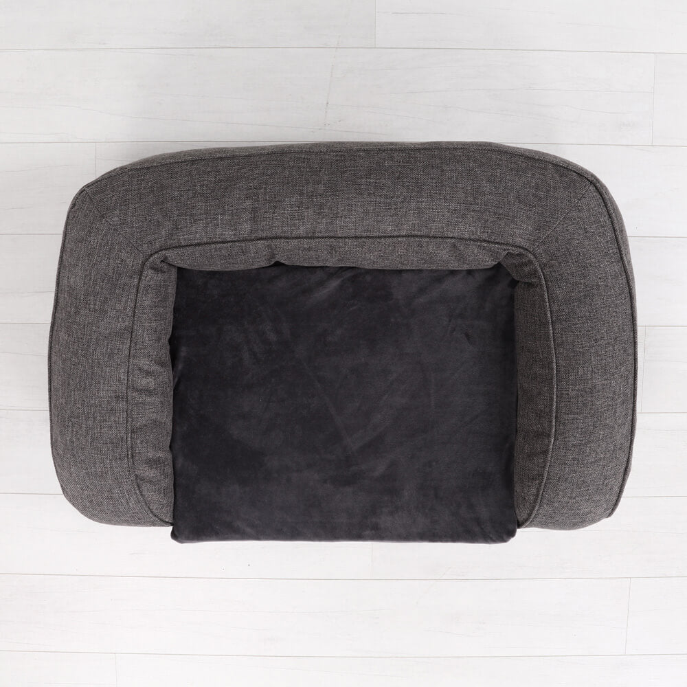 Faux Linen Pet Sofa Bed - Grey Charlie's Pet Products