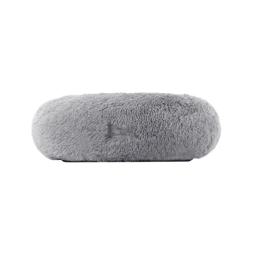 Shaggy Faux Fur Donut Calming Pet Nest Bed - Grey Charlie's Pet Products