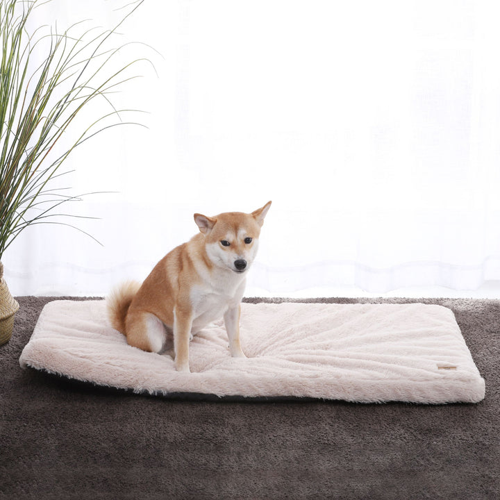 Essential Faux Fur Padded Pet Mattress and Crate Pad - Beige Charlie's Pet Products