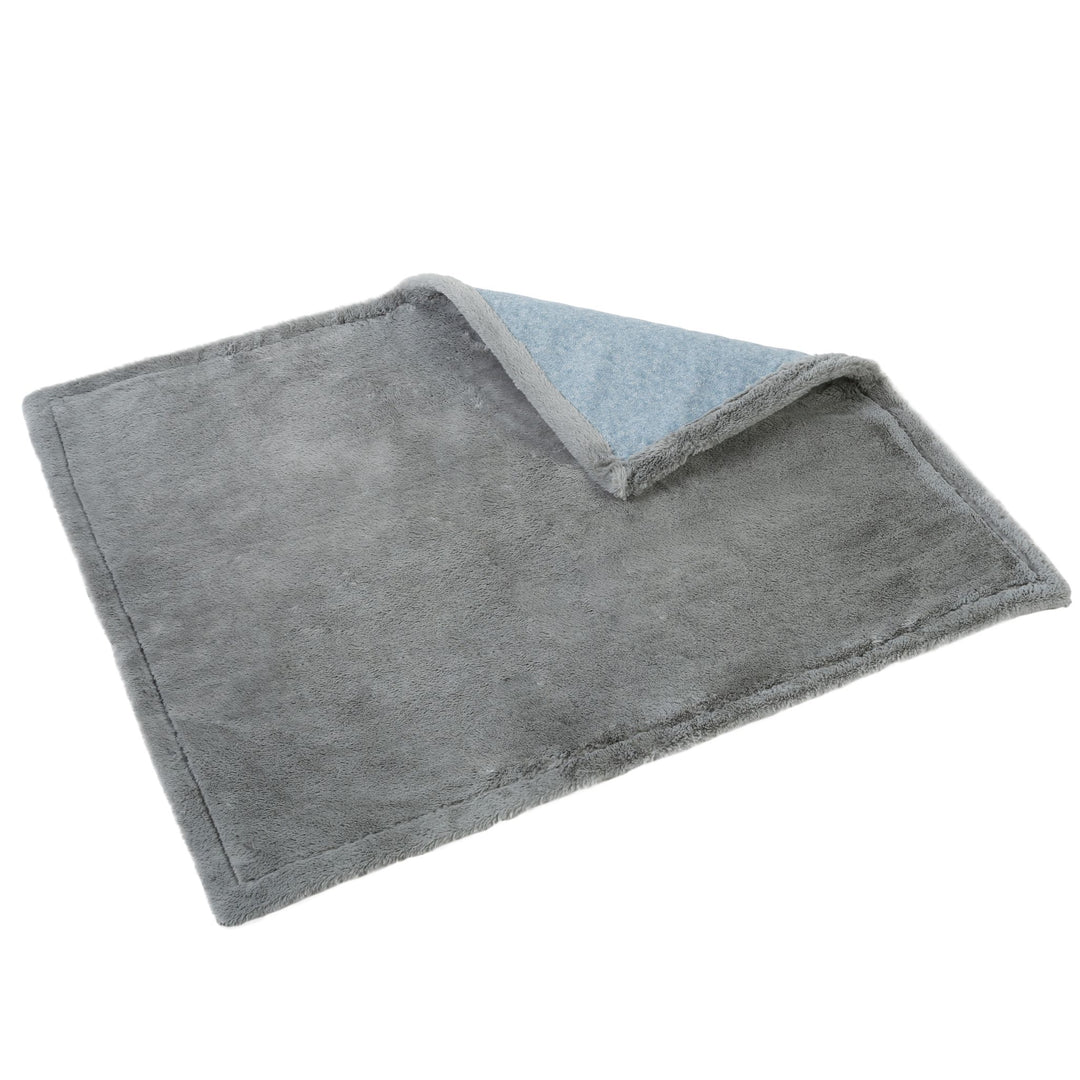 Sensory Double-sided Faux Fur Pet Blanket - Blue/Grey Charlie's Pet Products