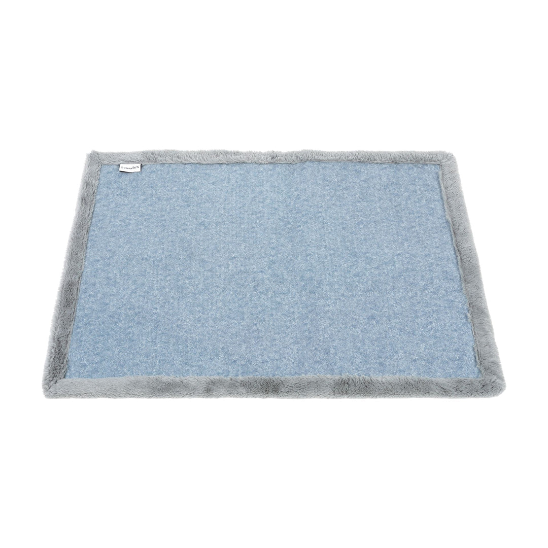 Sensory Double-sided Faux Fur Pet Blanket - Blue/Grey Charlie's Pet Products