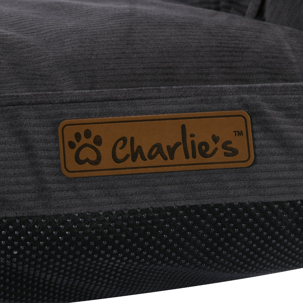 Ripley Corduroy Pet Sofa Bed - Charcoal Charlie's Pet Products
