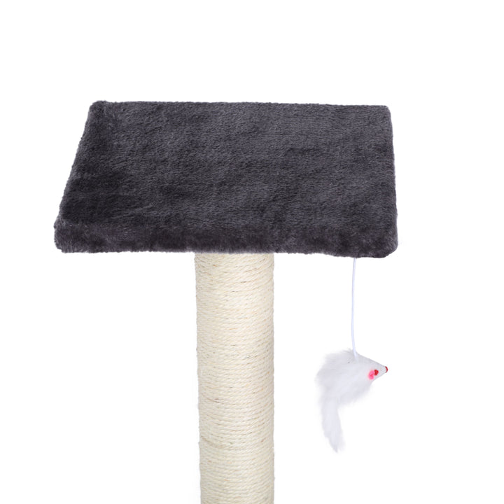 Tunnel 3-Tier Cat Tree with Mouse Toy - Charcoal Charlie's Pet Products
