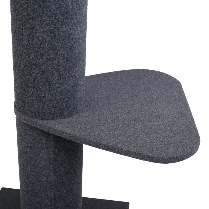 Tally High Cat Tower with Snuggle Nest - Grey/Black Charlie's Pet Products