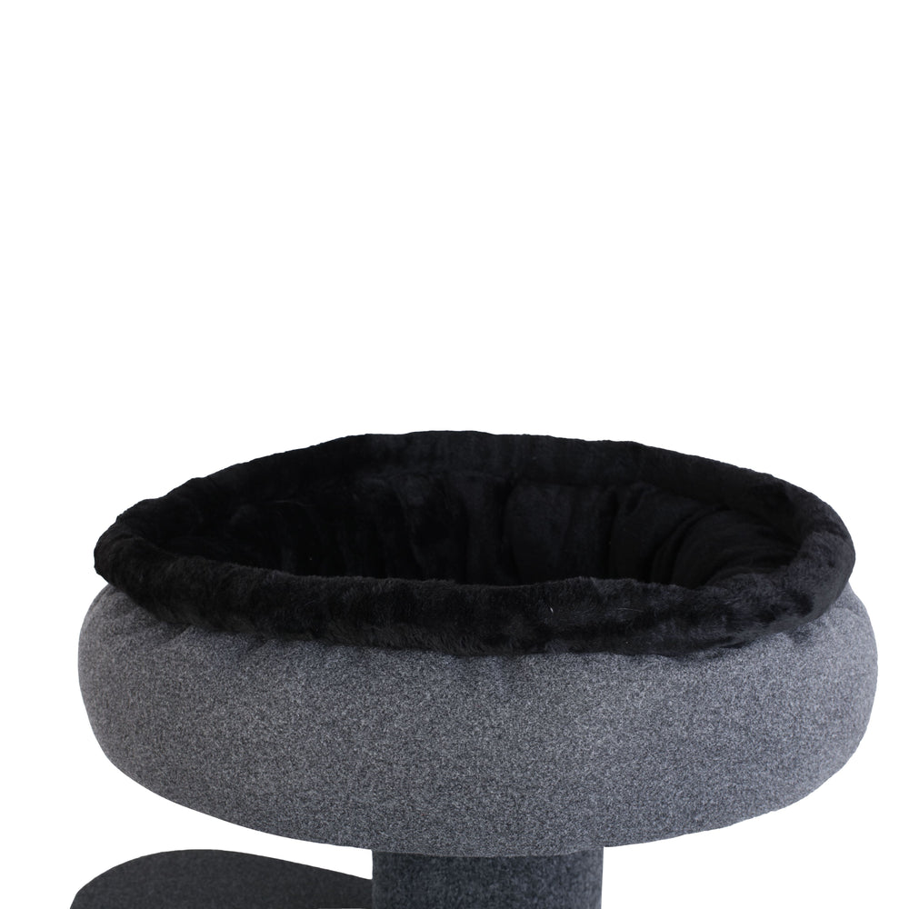 Tally High Cat Tower with Snuggle Nest - Grey/Black Charlie's Pet Products