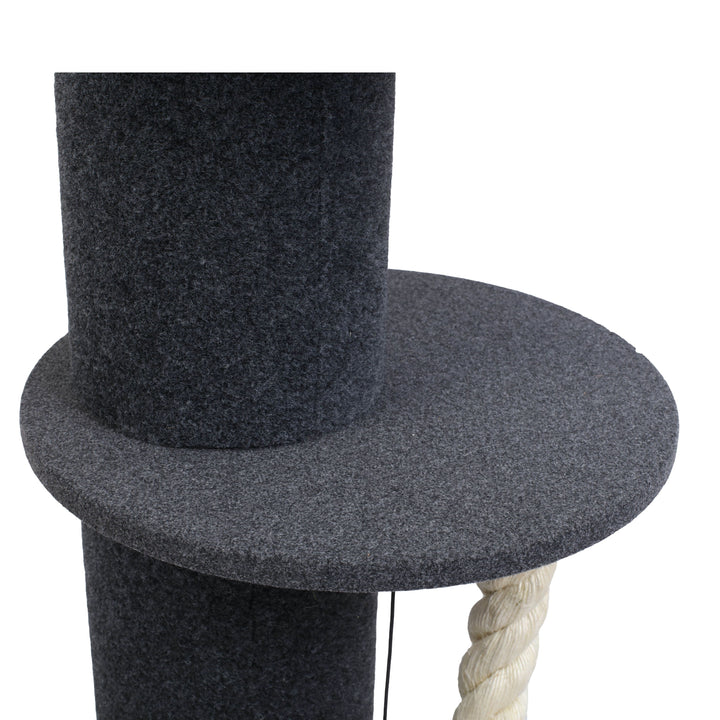 Middy Cat Tower Scratcher  with Cat Cuddler and Rope Toy - Grey/Black Charlie's Pet Products