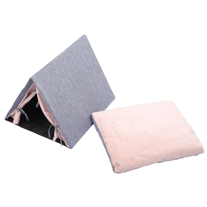 Pet Tent with Double-sided Cushion - Grey & Pink Charlie's Pet Products