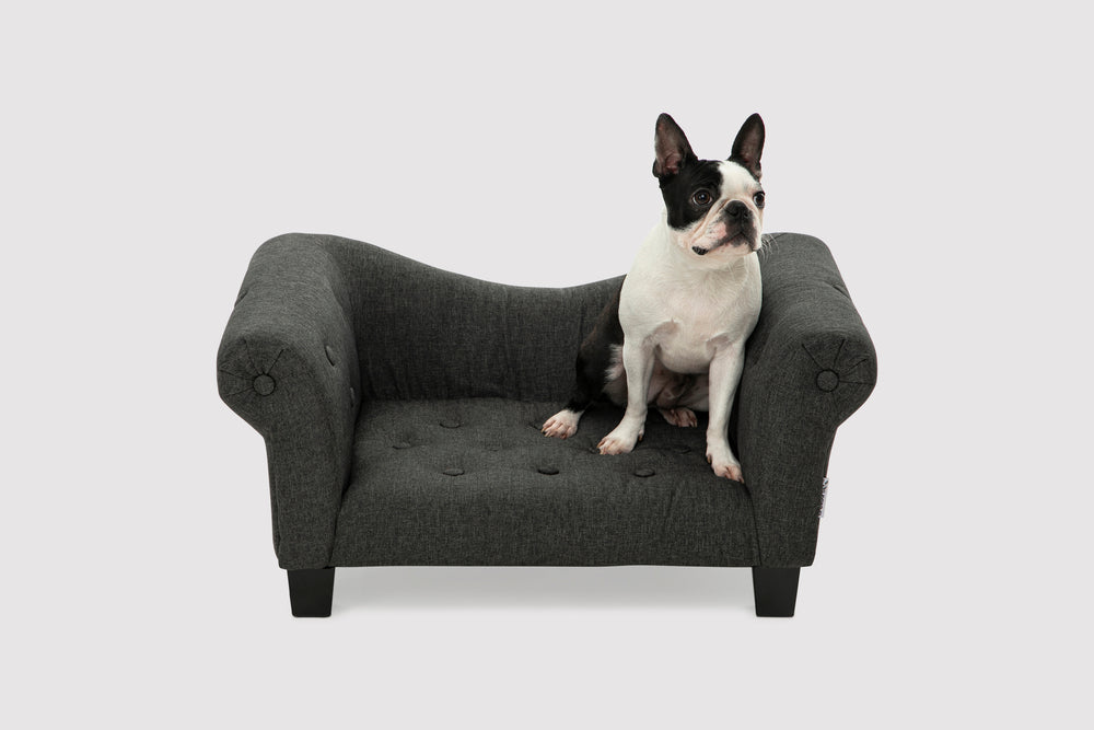 Luxe Button Pet Sofa - Charcoal Charlie's Pet Products