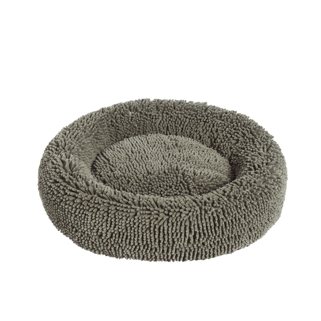 Calming Bobble Chenille Round Donut Pet Bed - Grey Charlie's Pet Products