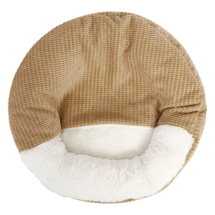 Snookie Hooded Pet Bed in Corncob - Iced Coffee Brown Charlie's Pet Products