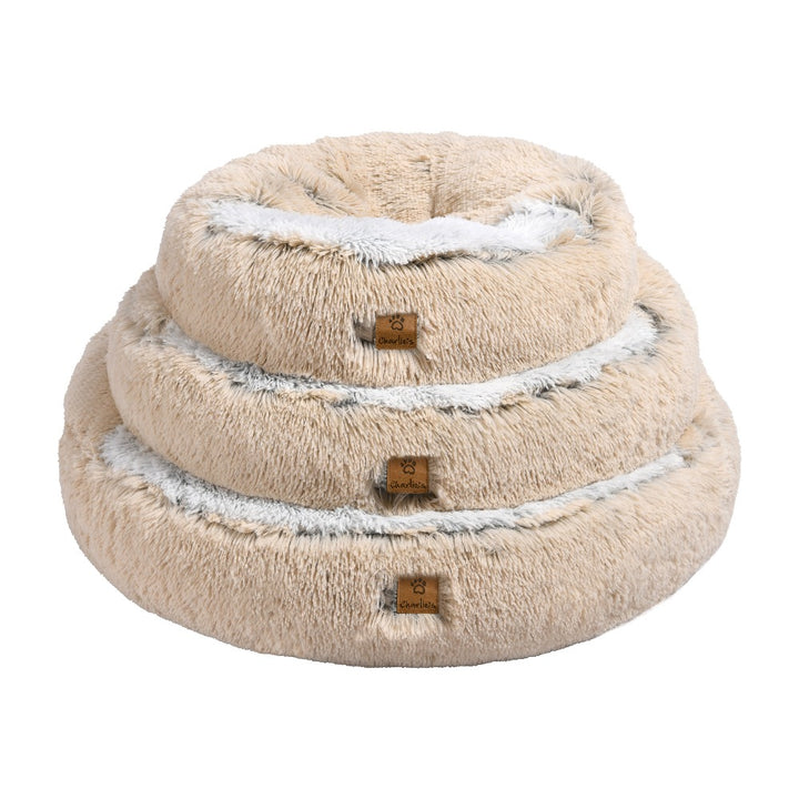 Snookie Hooded Pet Bed in Faux Fur - Cream/Artic White Charlie's Pet Products