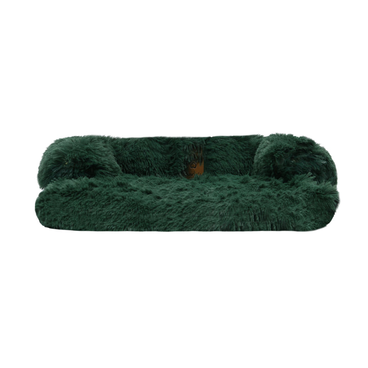 Shaggy Faux Fur Bolster Sofa Protector Pet Bed - Eden Green Charlie's Pet Products