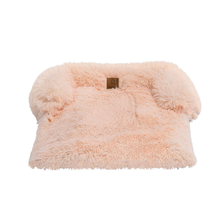 Shaggy Faux Fur Bolster Sofa Protector Pet Bed - Soft Beige Charlie's Pet Products