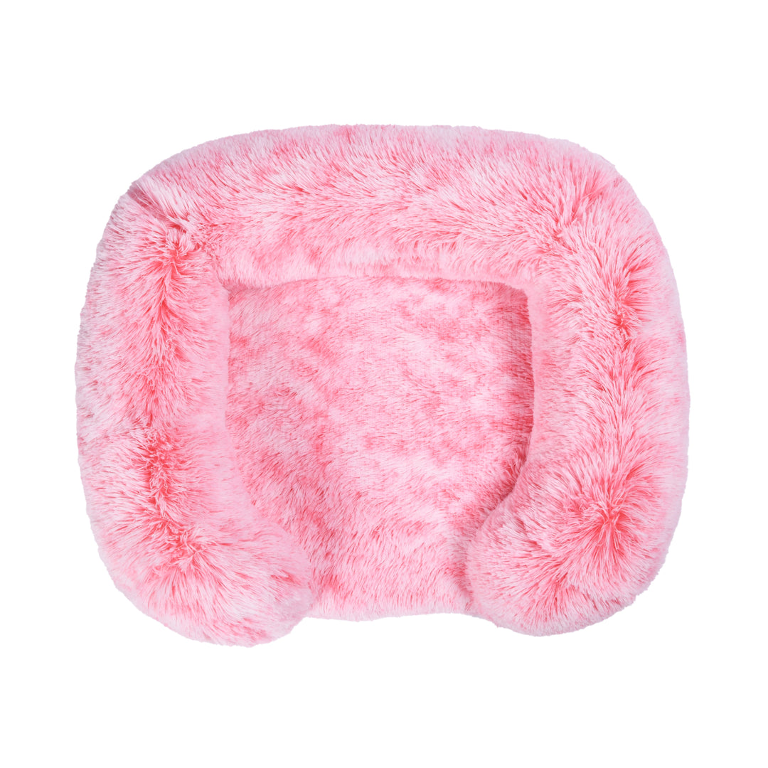 Shaggy Faux Fur Memory Foam Sofa Bed - Ombre Pink Charlie's Pet Products