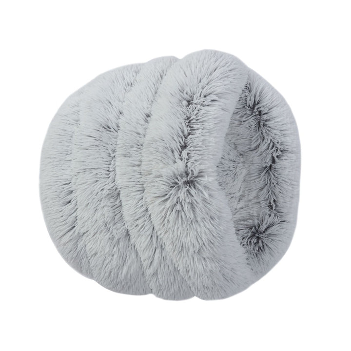 Shaggy Faux Fur Igloo Cat Cave Bed - Arctic Grey Charlie's Pet Products