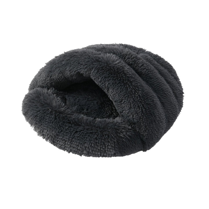 Shaggy Faux Fur Igloo Cat Cave Bed - Charcoal Charlie's Pet Products