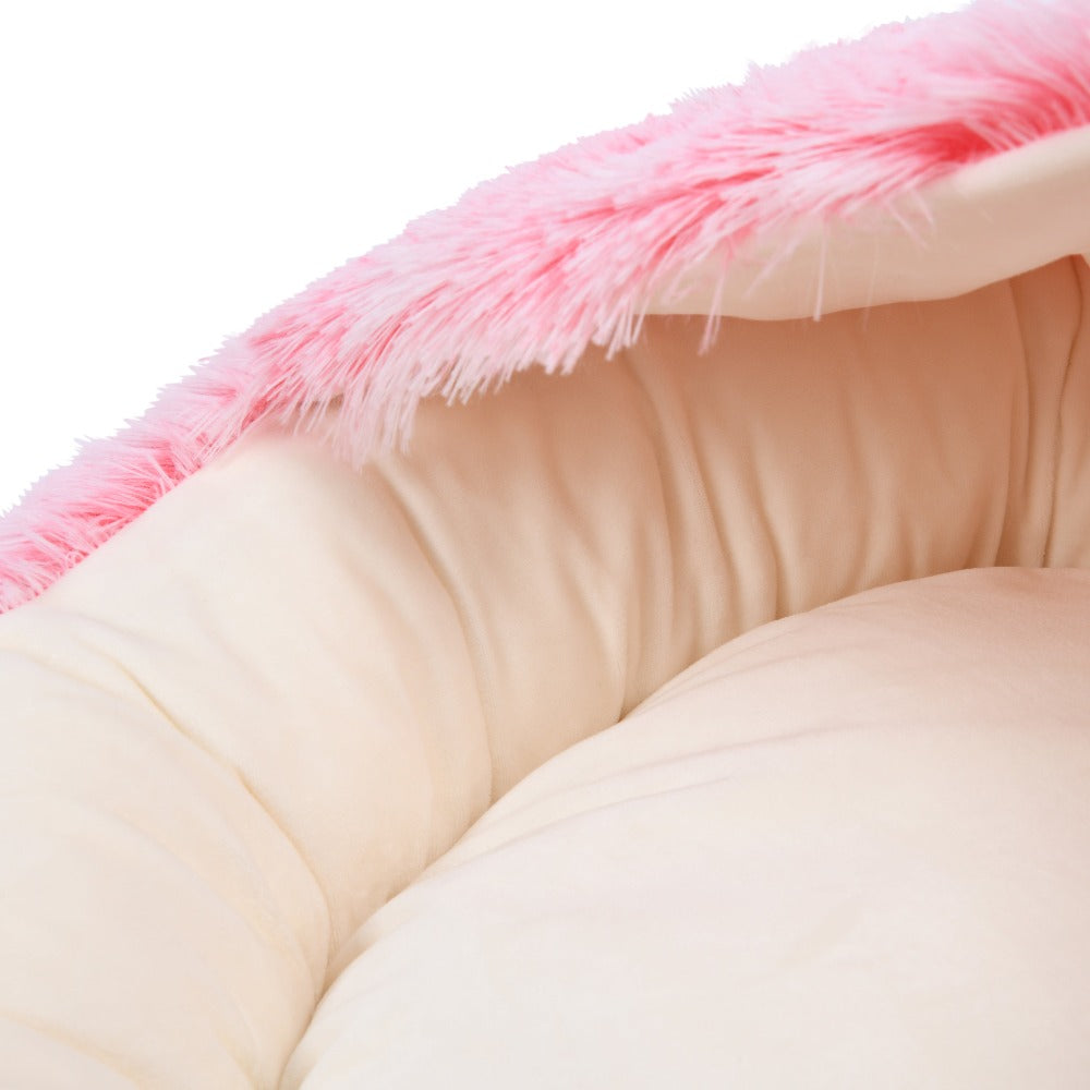 Snoodie Faux Fur Pet Cave with Removable Cover Ombre Pink Charlie's Pet Products