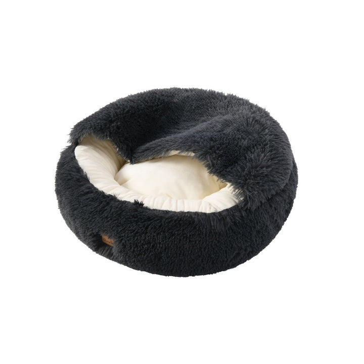 Snoodie Faux Fur Pet Cave with Removable Cover Charcoal Charlie's Pet Products