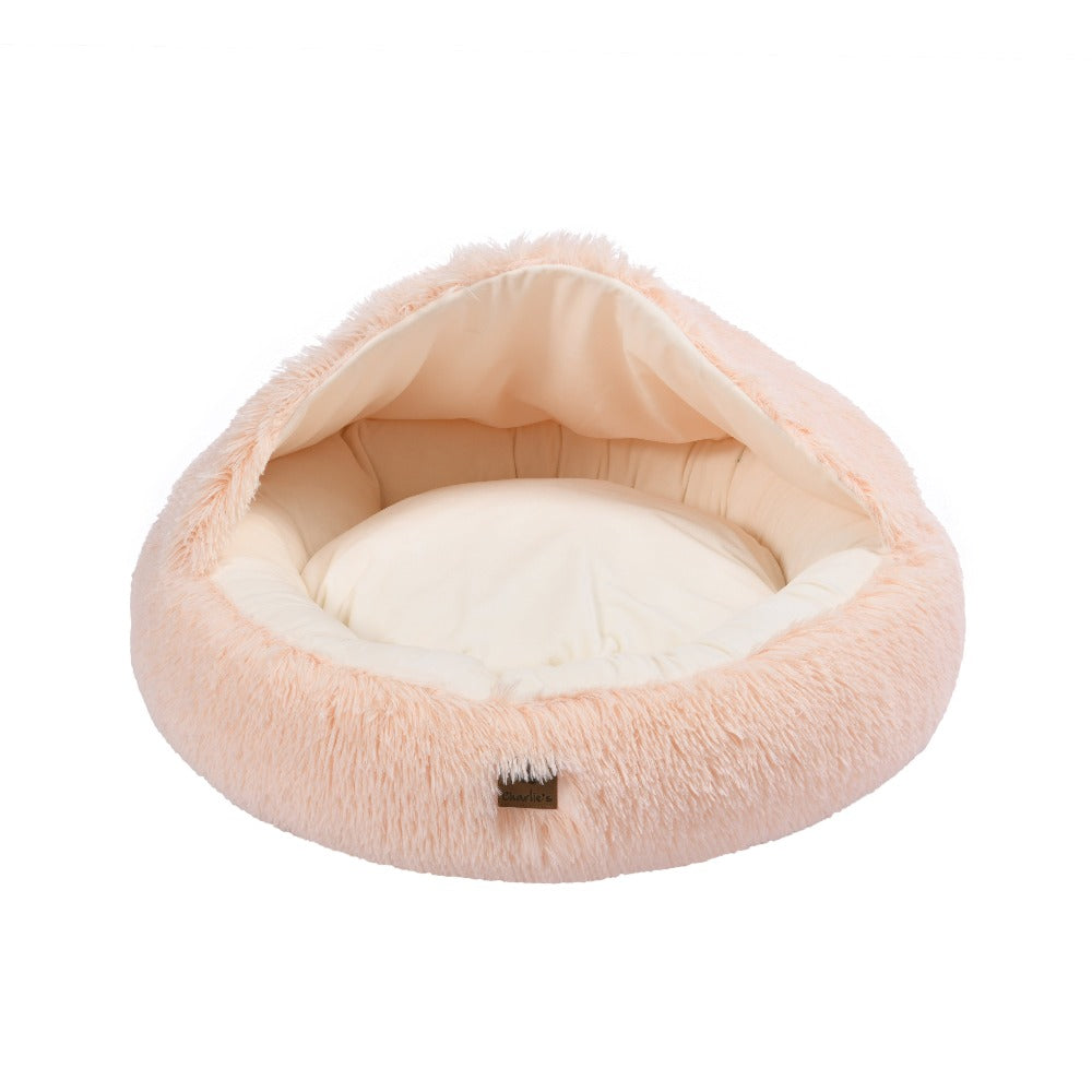 Snoodie Faux Fur Pet Cave with Removable Cover Soft Beige Charlie's Pet Products