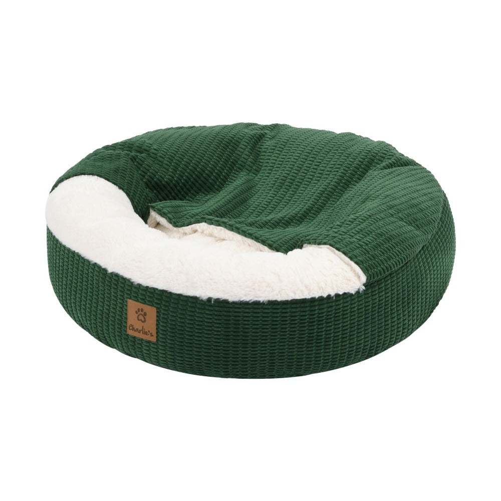 Snookie Hooded Pet Bed in Corncob - Eden Green Charlie's Pet Products