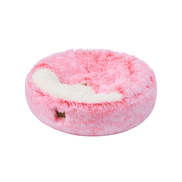 Snookie Hooded Pet Bed in Faux Fur - Ombre Pink Charlie's Pet Products