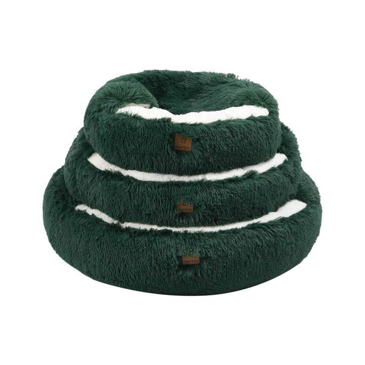 Snookie Hooded Pet Bed in Faux Fur - Eden Green Charlie's Pet Products