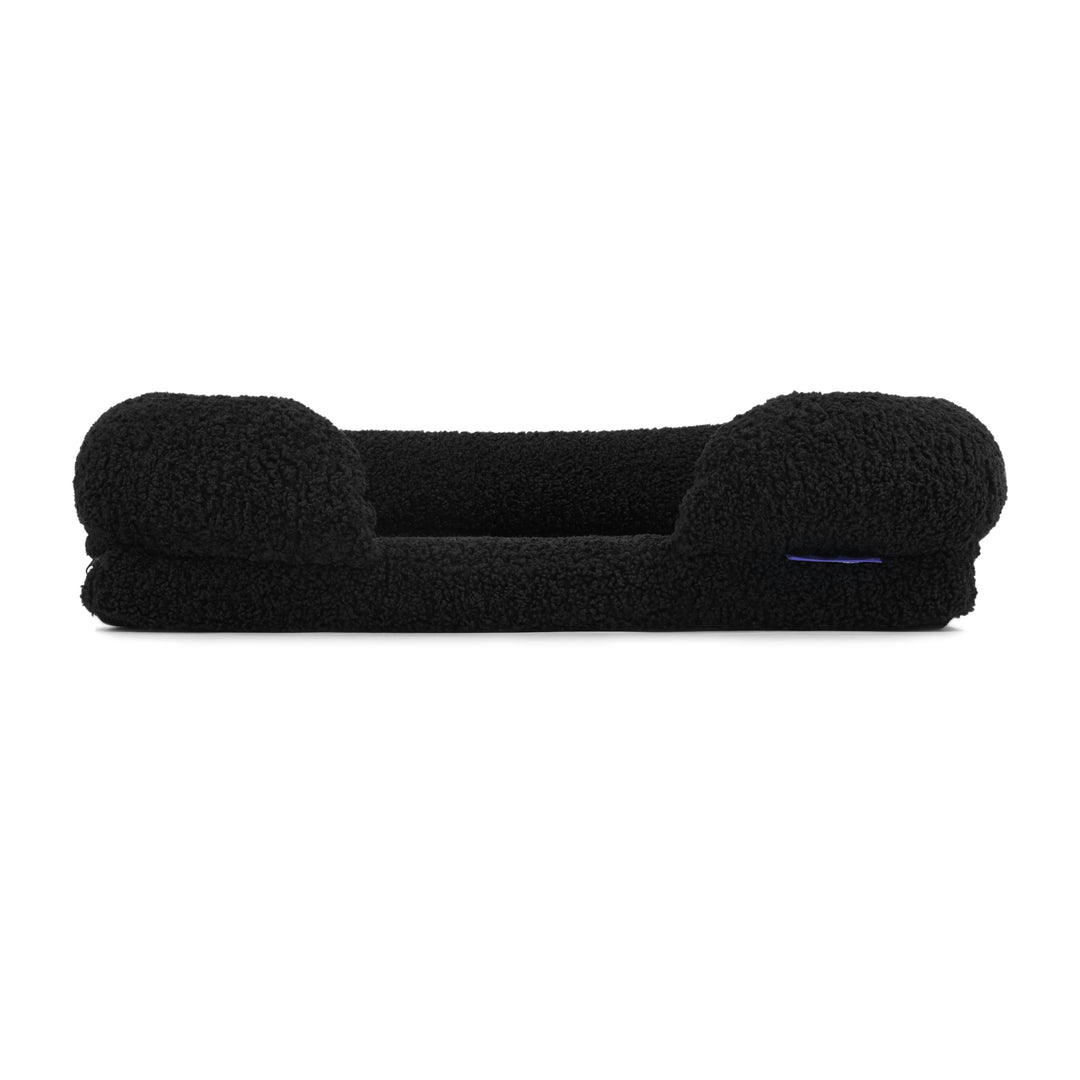 Teddy Fleece Memory Foam Sofa Pet Bed with Bolster - Charcoal Charlie's Pet Products