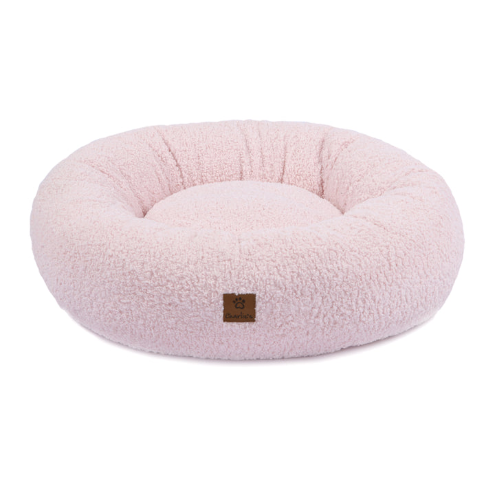 Teddy Fleece Round Donut Pet Bed - Pink Charlie's Pet Products