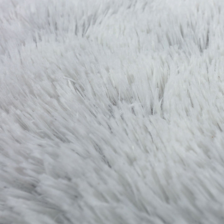 Shaggy Faux Fur Round Padded Lounge Mat - Arctic Grey Charlie's Pet Products