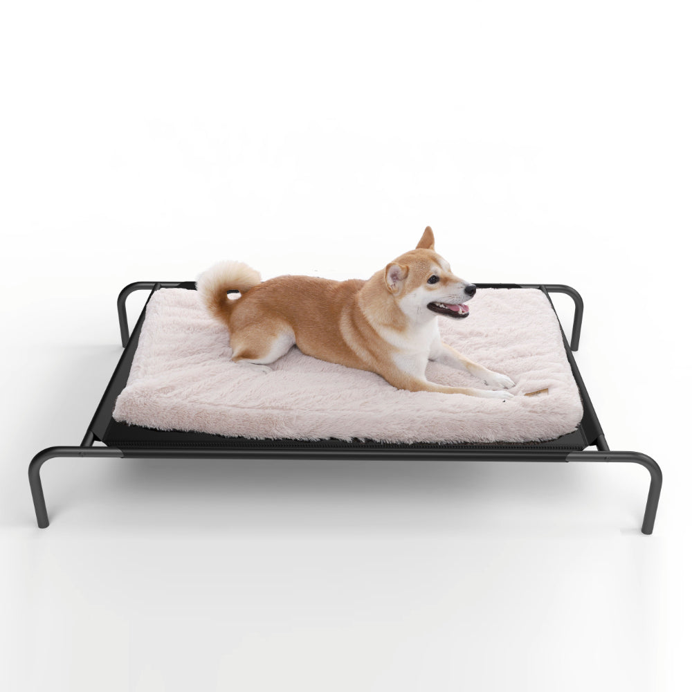 Essential Faux Fur Padded Pet Mattress and Crate Pad - Beige Charlie's Pet Products